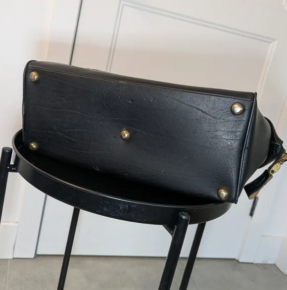 Vintage Made in Canada Leather Doctor Style Bag Briefcase 1950s 1960s - Picture 3 of 16